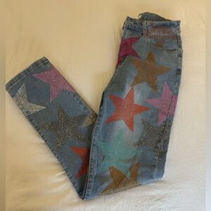 Rhinestone Star-Patterned Women's Jeans